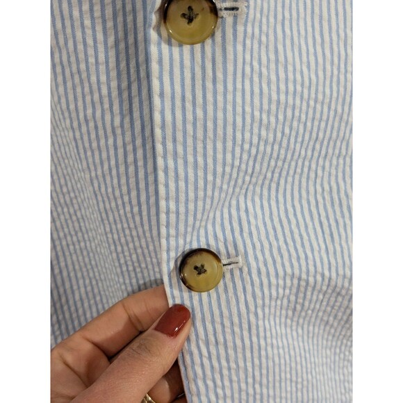 Vineyard Vines Blazer 42R Seersucker Cotton Blue White Striped Jacket Men Preppy - Picture 6 of 8